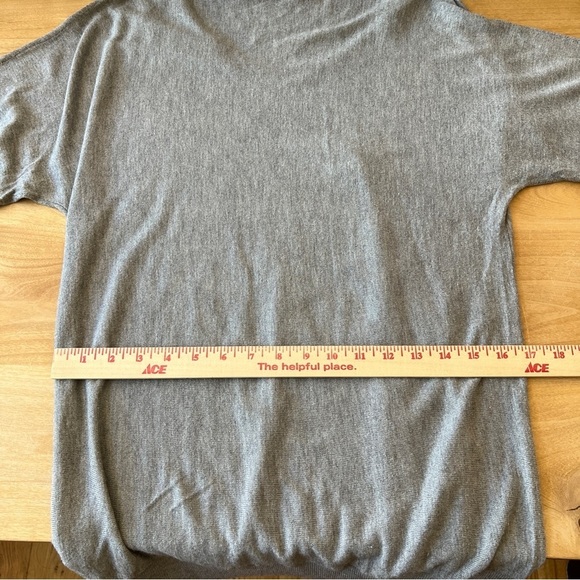 MINNIE ROSE SWEATER S V NECK TENCEL SILK NYLON LONG LENGTH OVERSIZED CASUAL GRAY - Picture 8 of 13